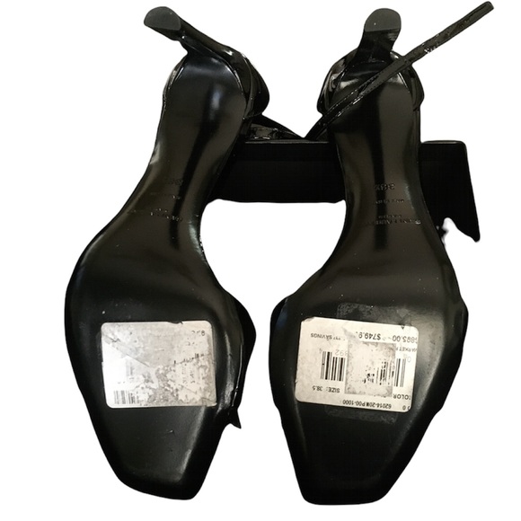 Saint Laurent Black Bea 90 Patent Leather Sandal with Double Knot Detail - Picture 5 of 7